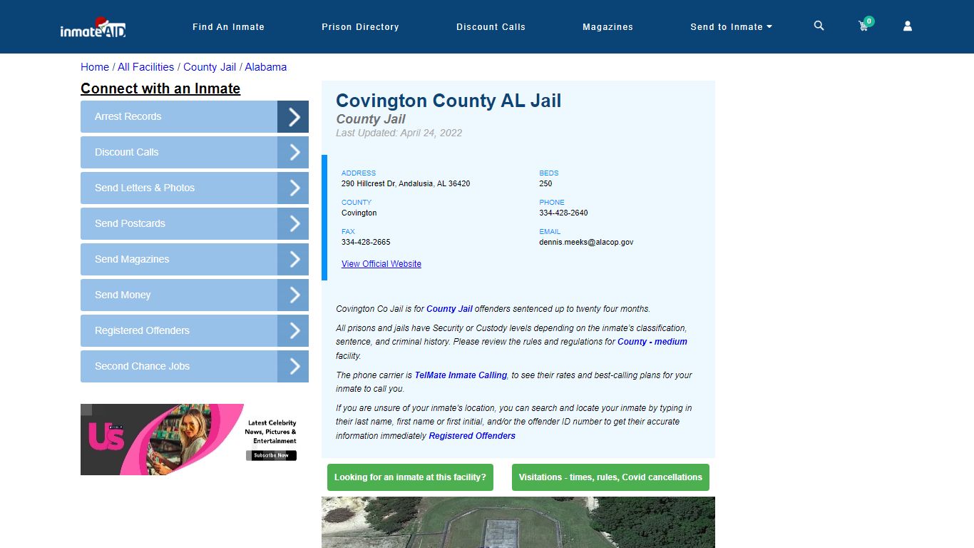 Covington County AL Jail - Inmate Locator - Andalusia, AL
